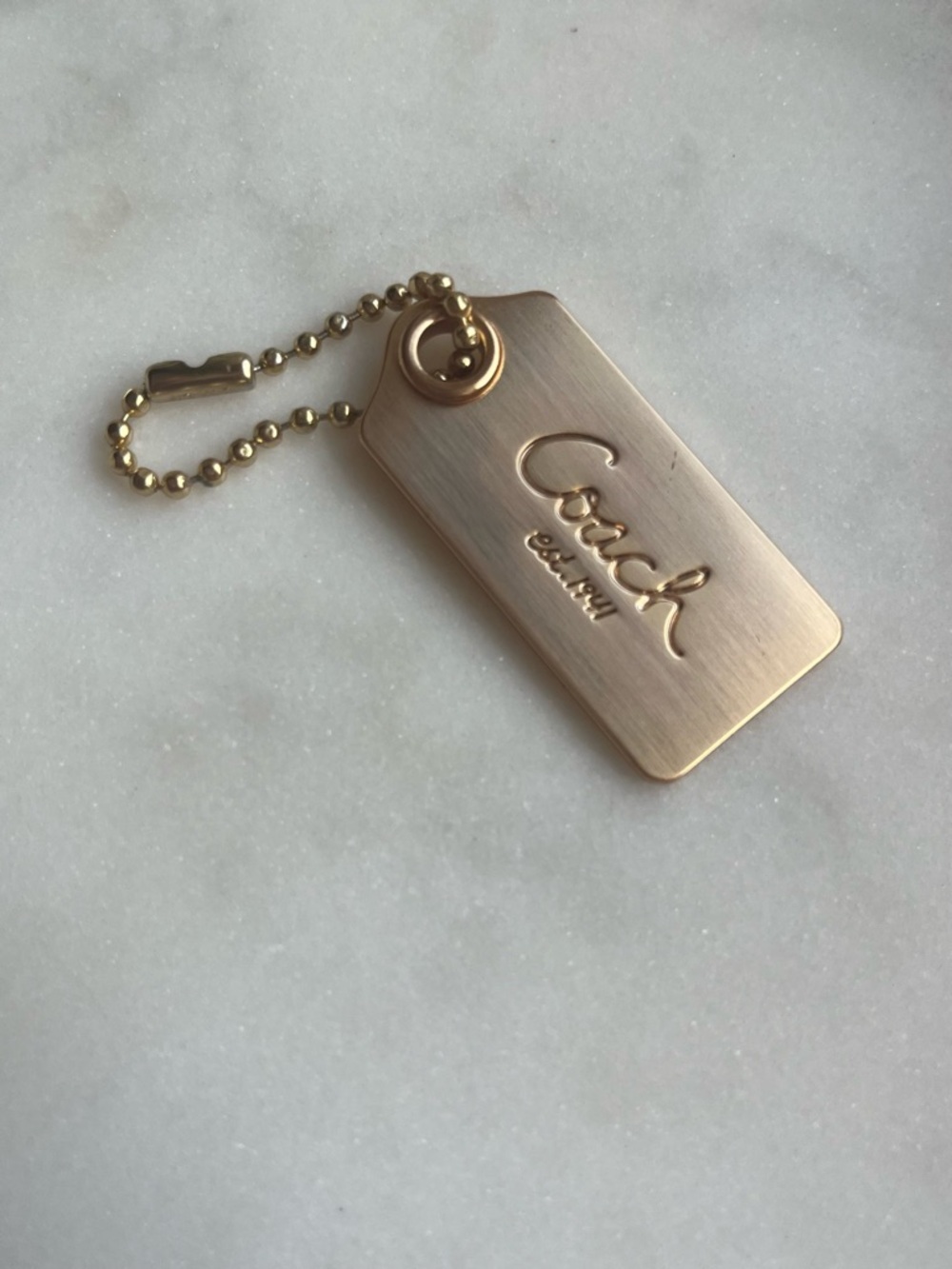COACH Vintage Script Gold Metal Hang Tag - Picture 5 of 6